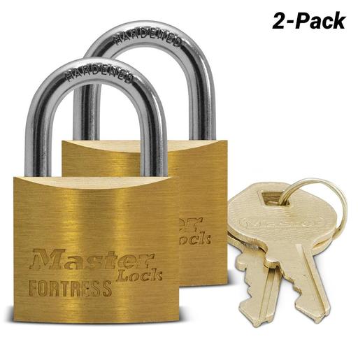 Master Lock FM1840TAU 2-Pack 40mm (1-1/2") Fortress Brass Padlock