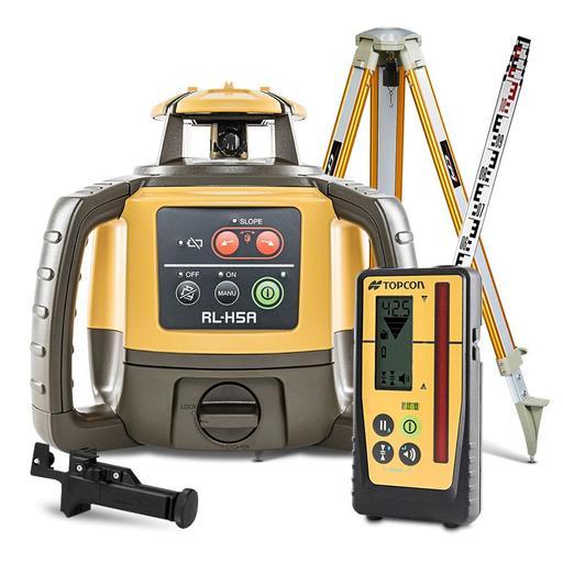 Topcon 1021200-17TS Red Beam Rotary Laser Level Kit with Tripod and Surveyor Staff
