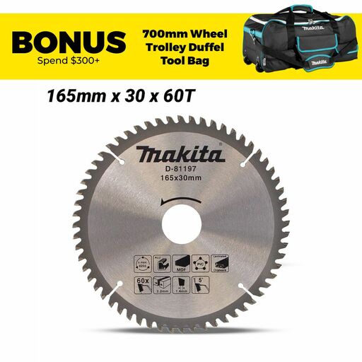 Makita D-81197 165mm x 30mm x 60T MULTI CUT TCT Saw Blade