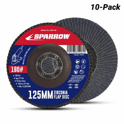 Sparrow SZF180-10 10 Pack 125mm 180 Grit Zirconia Flap Disc
