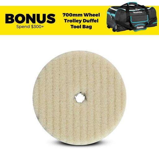 Makita 191N92-5 80mm Hook and Loop Short‑Haired Wool Cutting Pad Suits DPV300Z