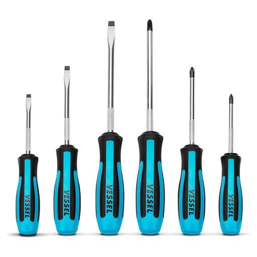 Vessel 9006PB 6pce Megadora Jawsfit Screwdriver Set
