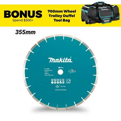 Makita E-12996 355mm (14") x 25.4mm Segmented Diamond Blade