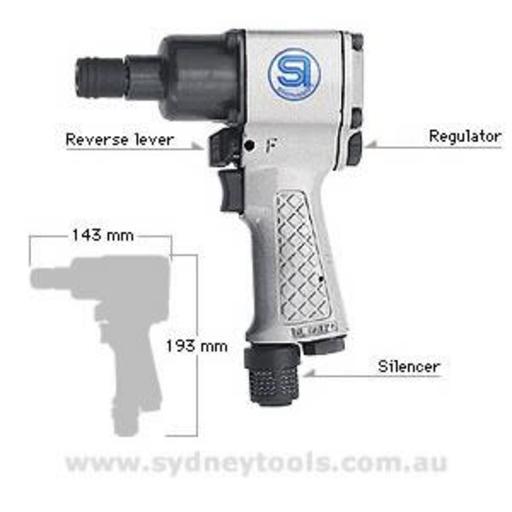 Shinano SI-1365D Pistol Grip Impact Driver 8mm capacity