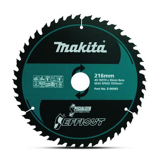 Makita E-06993 216mm (8-8/16") 45T Efficut TCT Wood Saw Blade