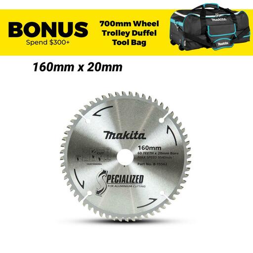 Makita B-15562 160mm x 20mm 60T Aluminium TCT Saw Blade