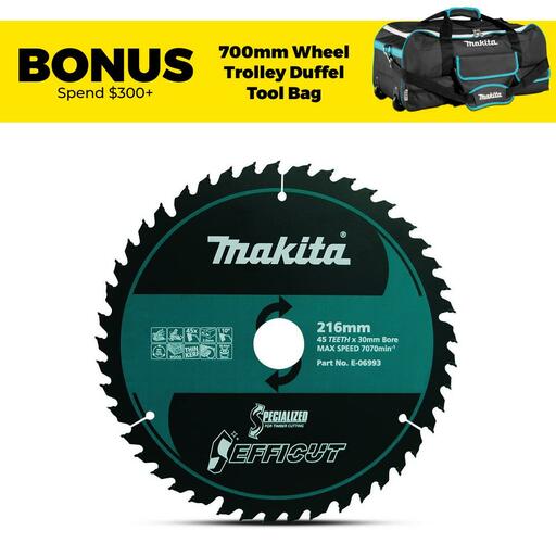 Makita E-06993 216mm (8-8/16") 45T Efficut TCT Wood Saw Blade
