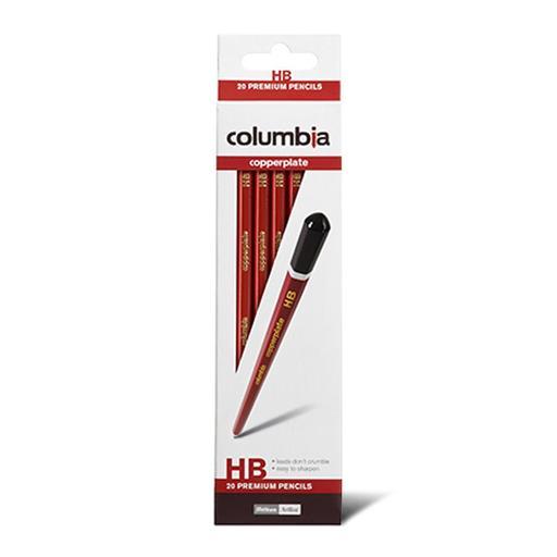 Columbia 61700HB 20-Pack HB Hex Copperplate Lead Pencils