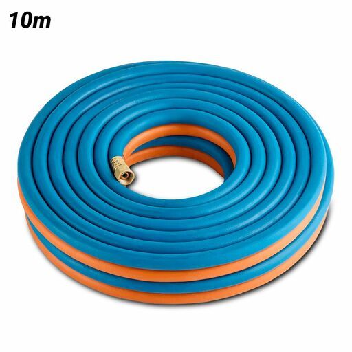 Cigweld 208907 10mm x 10m 5/8"-18 UNF RH + LH Both Ends BlueJet RBX Fitted Gas Hose Oxy/LPG