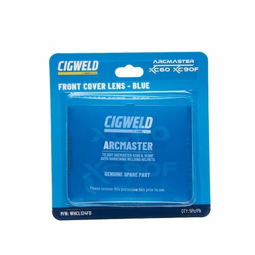Cigweld WHCL124FB 5-Pack Arcmaster XC90F/XC60 Front Cover Lens (Blue)