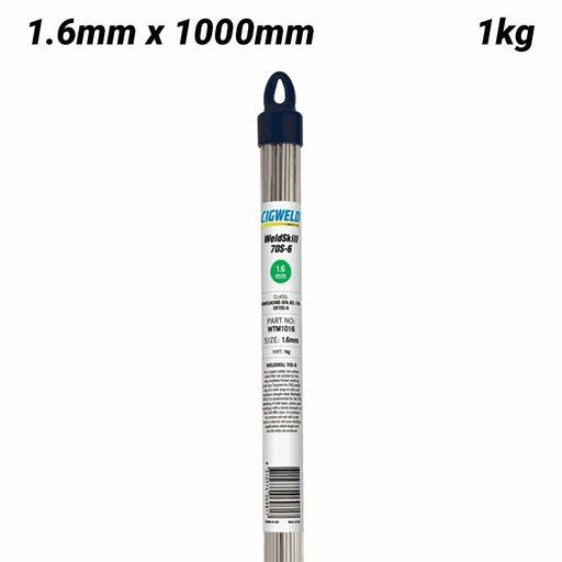 Cigweld WTM1016 Weldskill 70S-6 TIG Rod 1.6mm x 1000mm 1kg