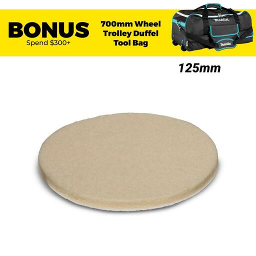 Makita D-74631 125mm (5") Soft Hook & Loop Polish Felt Pad