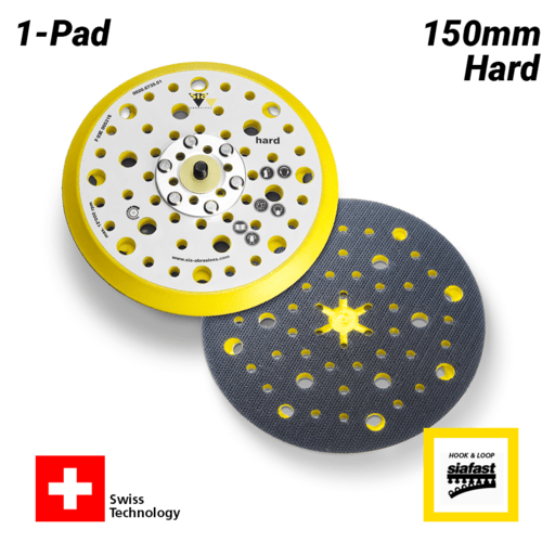 Sia Abrasives F03E005316 150mm (6") 5/16" Hard 54H Hook & Loop Backing Pad
