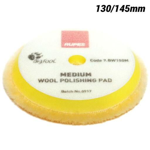 Rupes 9.BW150M/1 Single-Pack 130/145mm Big Foot Yellow Medium Wool Polishing Pad