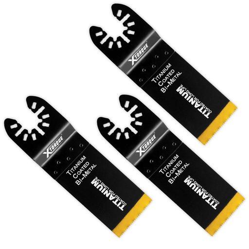 Xtorque X35T 3-Pack 35mm Bi-Metal Titanium Coated Plunge Cutting Multi Tool Extra Long Blades
