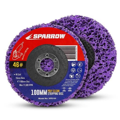 Sparrow XPD100 2-Pack 100mm (4") 46 Grit Poly Clean & Strip Grinding Discs