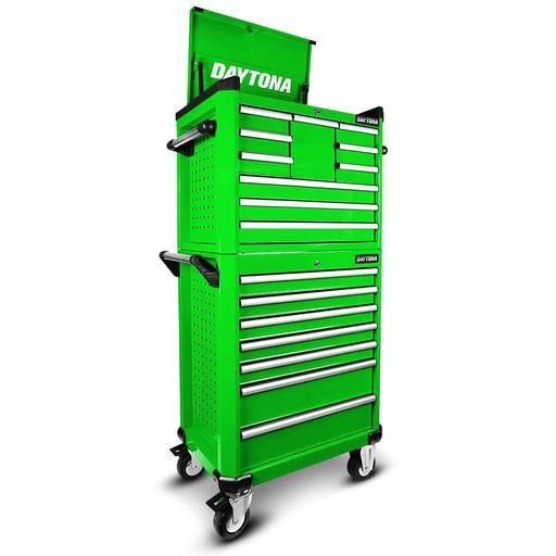 Daytona D17DTG 17 Drawer Tool Set With Roller Cabinet - Green