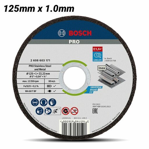 Bosch 2.608.603.470 125mm x 1.0mm INOX Cutting Disc