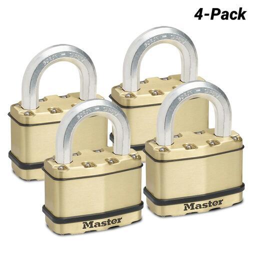 Master Lock M5BQAU 4-Pack 50mm (2") Excell Weather Tough Laminated Steel Padlock