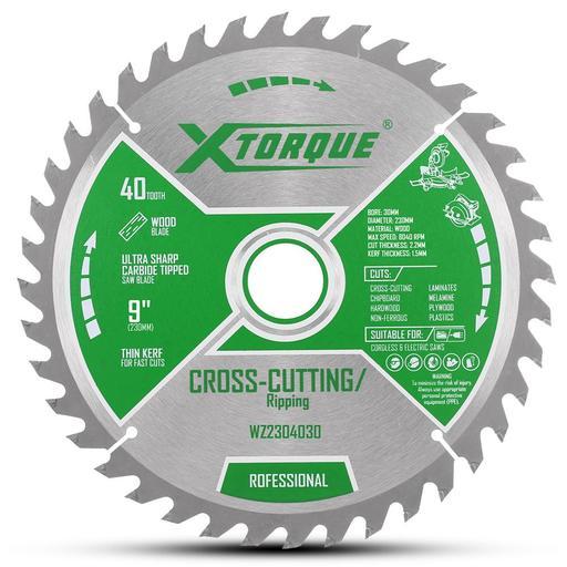Xtorque WZ2304030 230mm (9") 40-Tooth Wood General Purpose Carbide Tipped Saw Blade