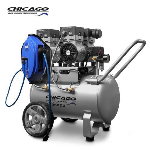 Chicago Air HUSH50-H 50L Aluminium Silenced Air Compressor with 6m Puma Hose