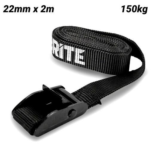 Climbrite STR2M 22mm x 2m 150kg Black Tie Down Strap