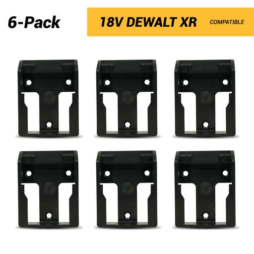 StealthMounts BM-DW20-6 18V Dewalt XR 6-Pack Black Battery Mounts