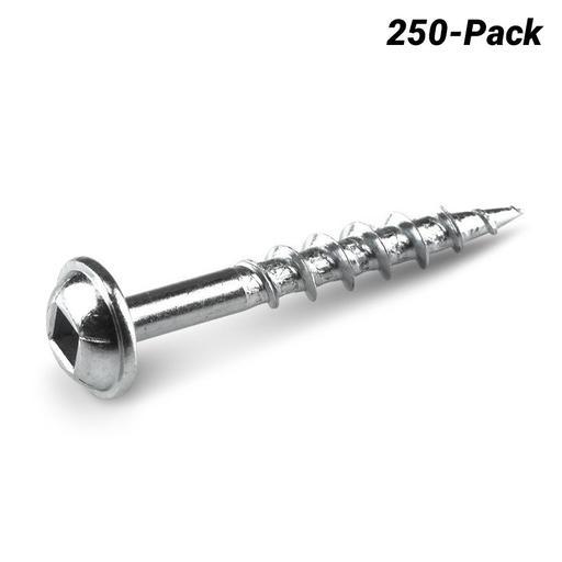 Kreg KR-SMLC125-250 250-Pack 32mm (1-1/4") Coarse Thread Zinc Coated Pocket Screws