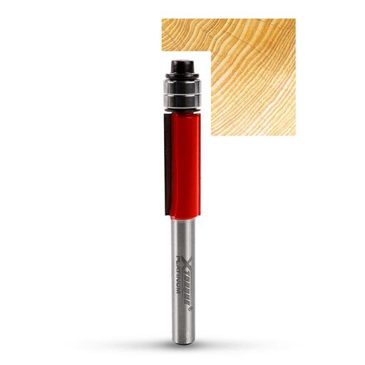 Xtorque XP9554 Platinum 9.5mm Straight Trim Double Bearing 1/4" Shank Router Bit