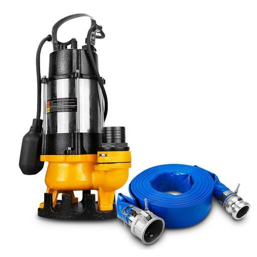 Industek SVQ450F + ILFH20 450W 5cm (2") Dirty Water Submersible Pump + 20m x 50mm (2") Lay Flat Hose with Fittings