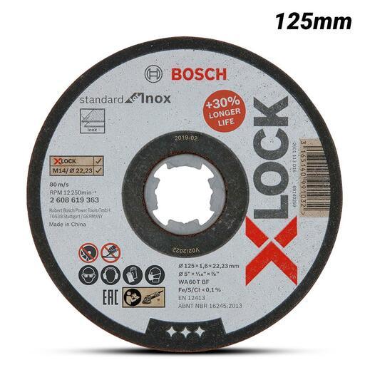 Bosch X-LOCK STANDARD INOX (2.608.619.363) 125mm x 1.6mm x 22.23mm Straight Cut Off Disc