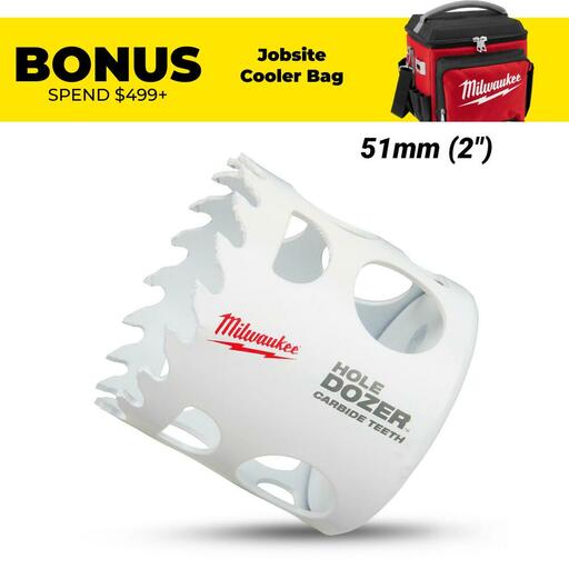 Milwaukee 49560720 51mm (2") HOLE DOZER Carbide Teeth Bi-Metal Hole Saw