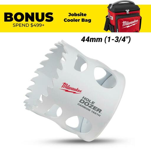 Milwaukee 49560717 44mm (1-3/4") HOLE DOZER Carbide Teeth Bi-Metal Hole Saw