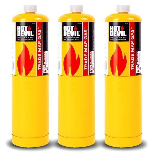 Hot Devil HDTP 3-Pack 400g Trade Map Gas Cylinders