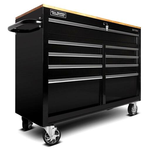 Daytona D46BB 1066mm (46") 9 Drawer Bottom Roller Cabinet With Wood Workbench Top