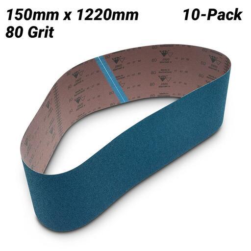 Sia Abrasives F03E001Z96 10-Pack 150mm x 1220mm P80 Zirconia Alumina Sanding Belt