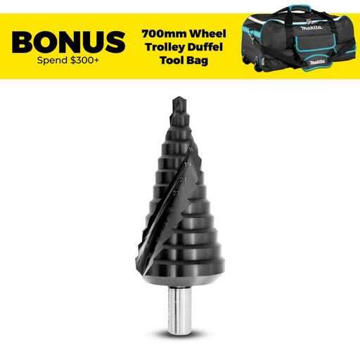 Makita P-70007 6mm-38mm HSS-Co TiN Spiral 12 Step Drill Bit