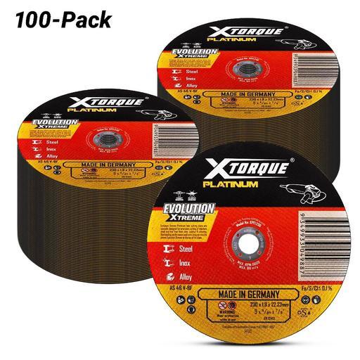 Xtorque XPFI230-100 Platinum 100-Pack 230mm (9") 1.9mm Flat Center Platinum Inox Cutting Disc - MADE IN GERMANY