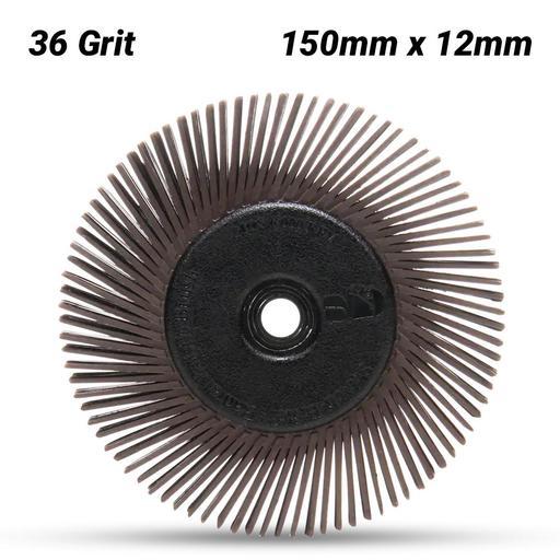 3M 61500151446 150mm x 12mm Scotch-Brite 36 Grit Curved Radial Bristle Brush