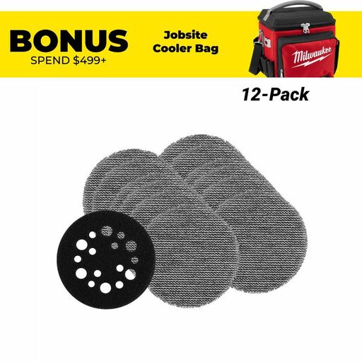 Milwaukee 48806080 12-Pack 75mm (3") 80 Grit POWERGRID H&L Mesh Sanding Discs & Pad Saver
