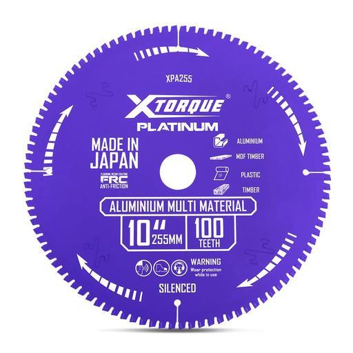 Xtorque XPA255 Platinum 255mm (10") 100-Teeth Aluminium Multi Material Carbide Tipped Saw Blade - MADE IN JAPAN