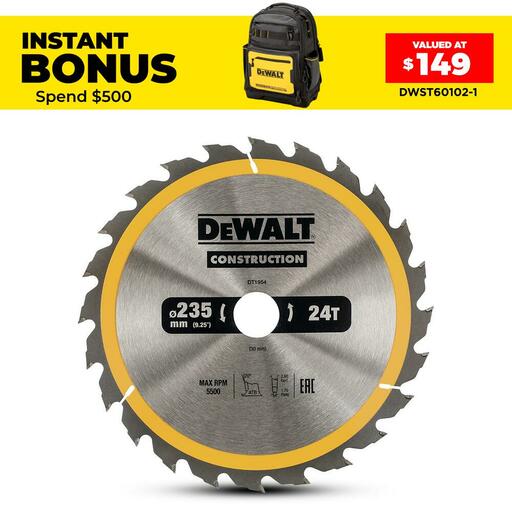 DeWalt DT1954-QZ 235mm (9") 24T Wood Construction Circular Saw Blade
