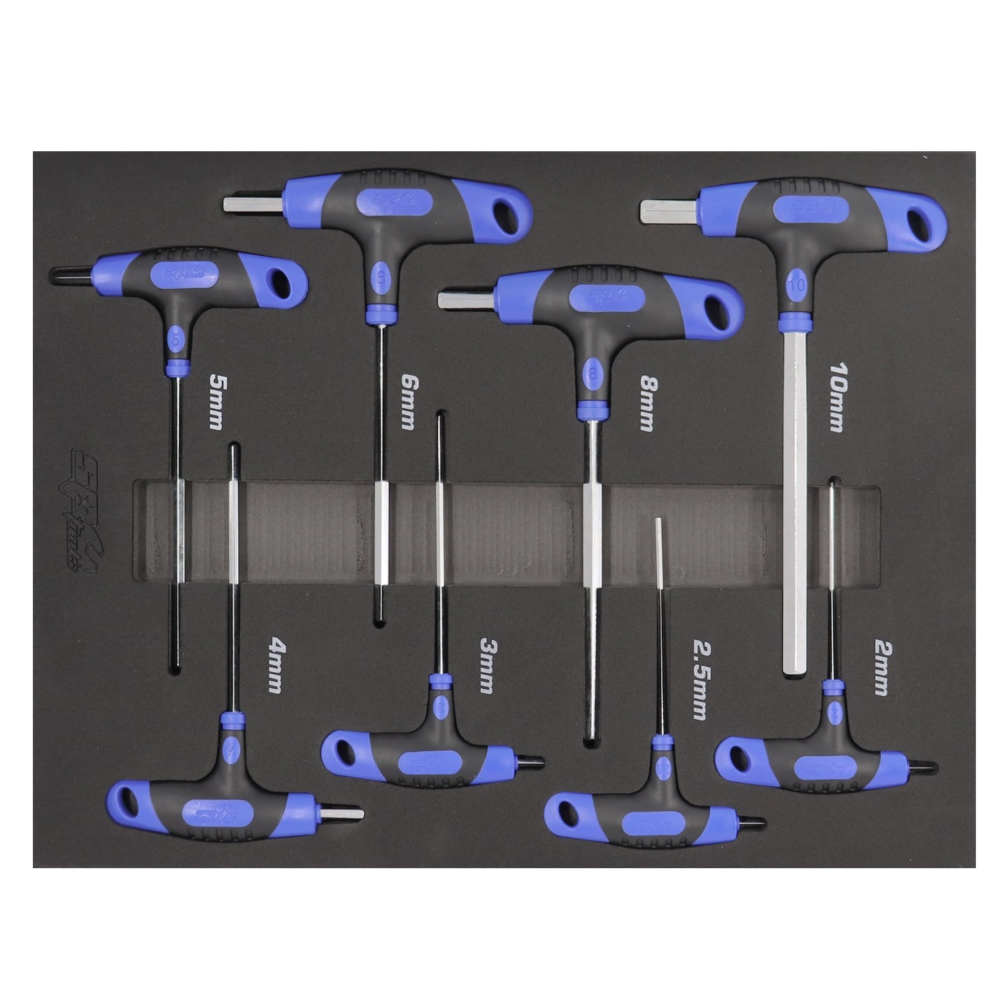 SP Tools SP34705 T-Handle Hex Key Set 8 Piece Metric in EVA Tray Foam