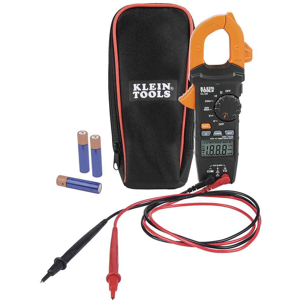 KLEIN Tools A-CL120 Digital Clamp Meter, AC Auto-Ranging 400Amp