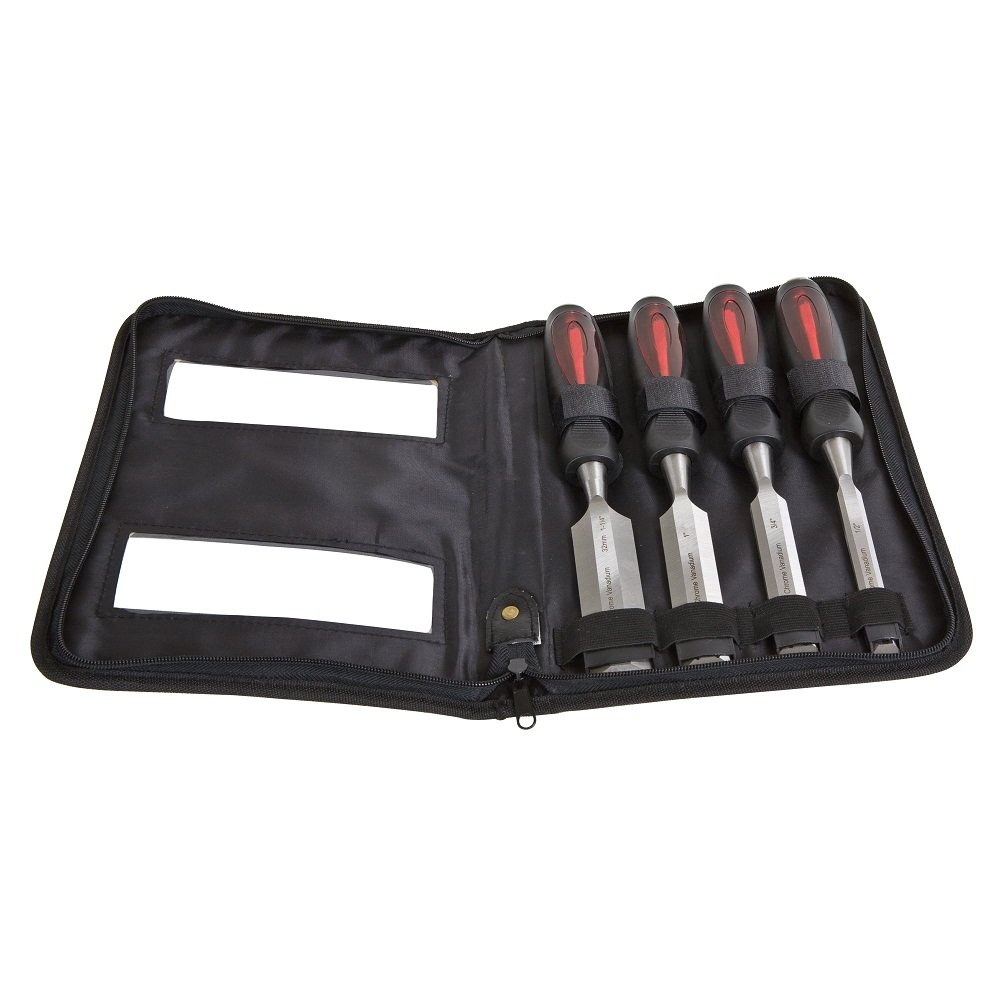 4 PCE WOOD CHISEL SET TANG